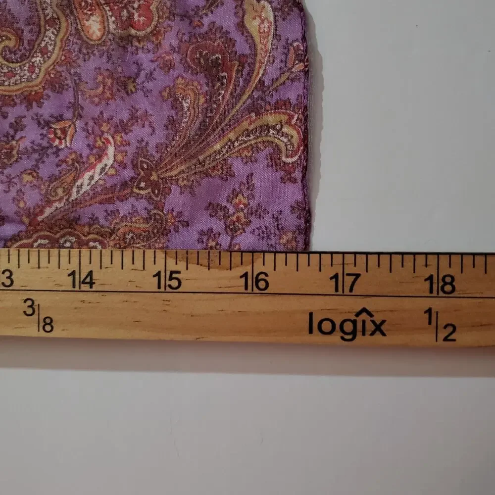 Vintage Paisley Square Silk Scarf 16